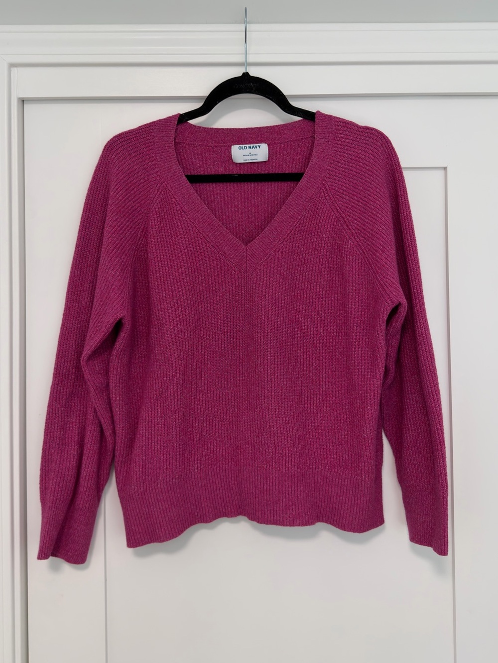 Magenta V-Neck Sweater